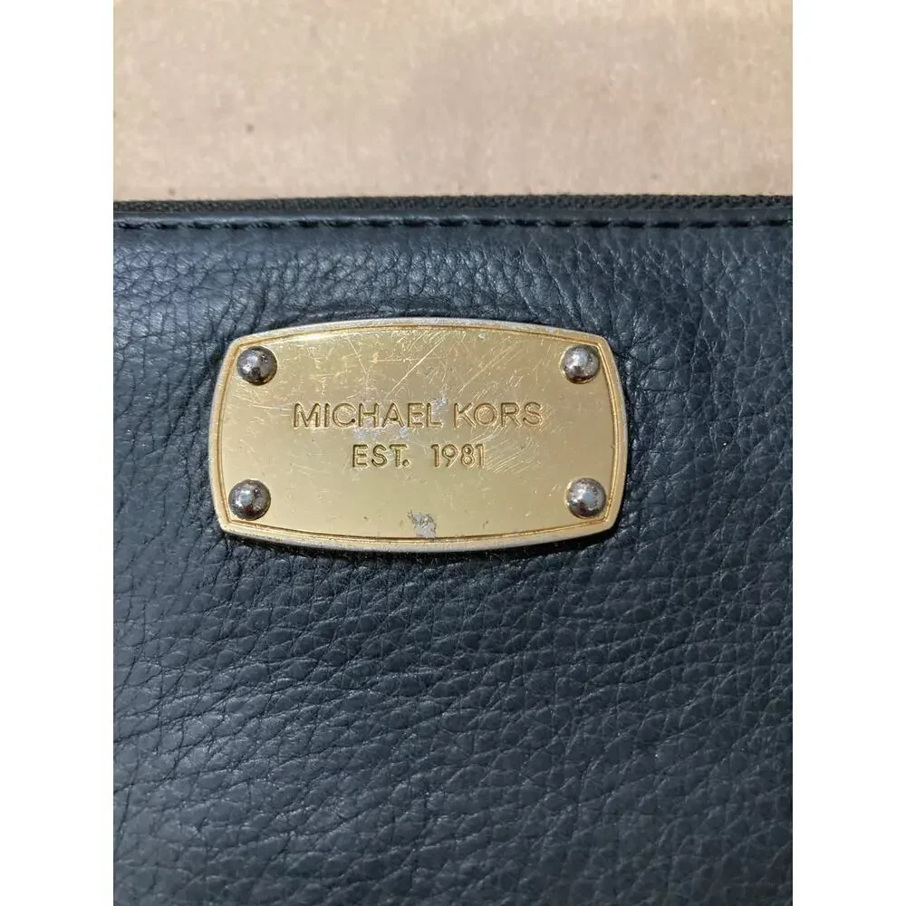 MICHAEL KORS LARGE BLACK LEATHER WOMENS WALLET